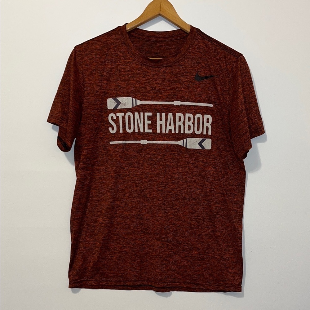 NIKE Dri-Fit Stone Harbor New Jersey Short Sleeve Tee Athletic Oars Men’s Medium - Picture 2 of 5